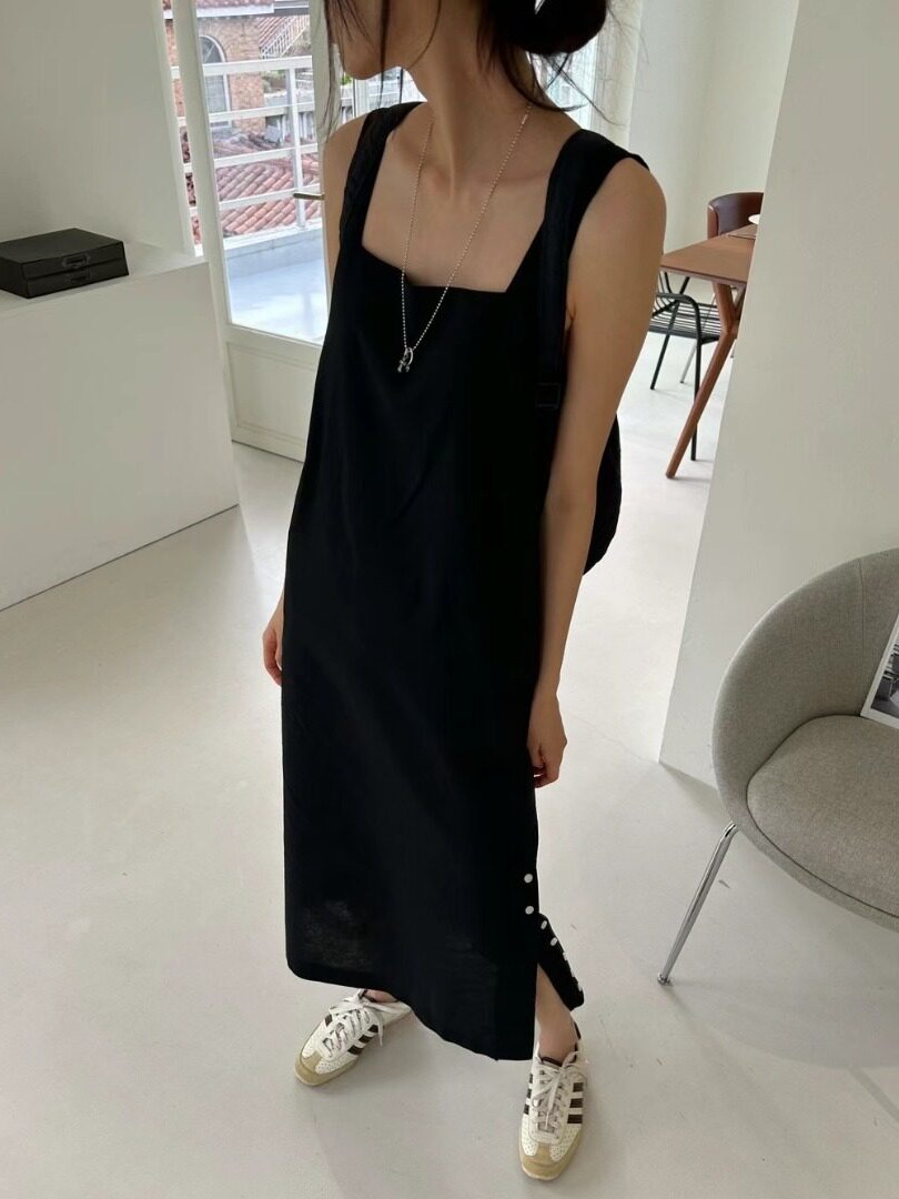Korean Daily Lifestyle - Versatile Simple Sleeveless Dress Korean Style