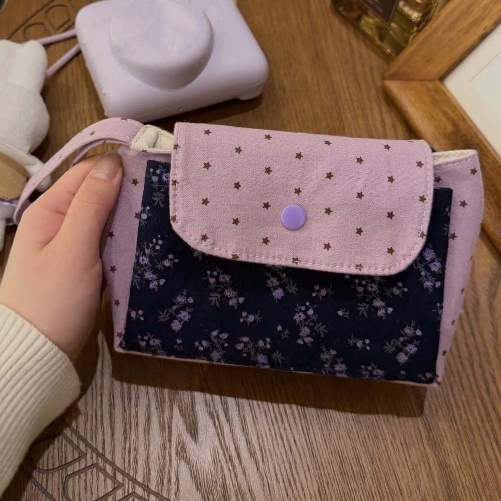 Purple Print Floral Makeup Bag - The Korean Lifestyle 评论和价格